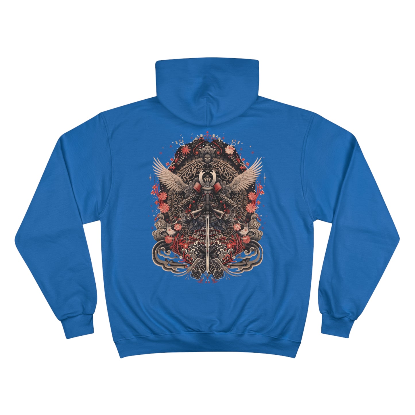 Winged Samurai Armor Hoodie - Japanese Mandala Art Champion Sweatshirt