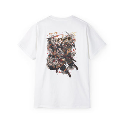 Japanese Samurai Duel T-Shirt | Katana Battle Art Graphic Tee