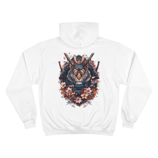 Samurai Tiger Hoodie - Japanese Cherry Blossom Champion Sweatshirt