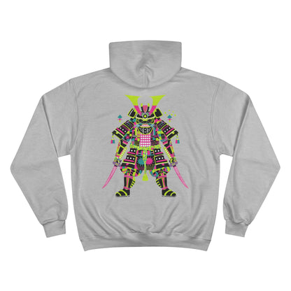 Neon Ninja Champion Eco Hoodie - Cyberpunk Samurai Geometric Art Sustainable Streetwear