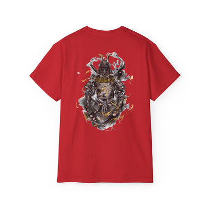 Japanese Samurai Dragon Armor T-Shirt | Traditional Warrior Gold Art Graphic Tee