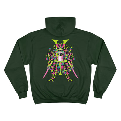 Neon Ninja Champion Eco Hoodie - Cyberpunk Samurai Geometric Art Sustainable Streetwear