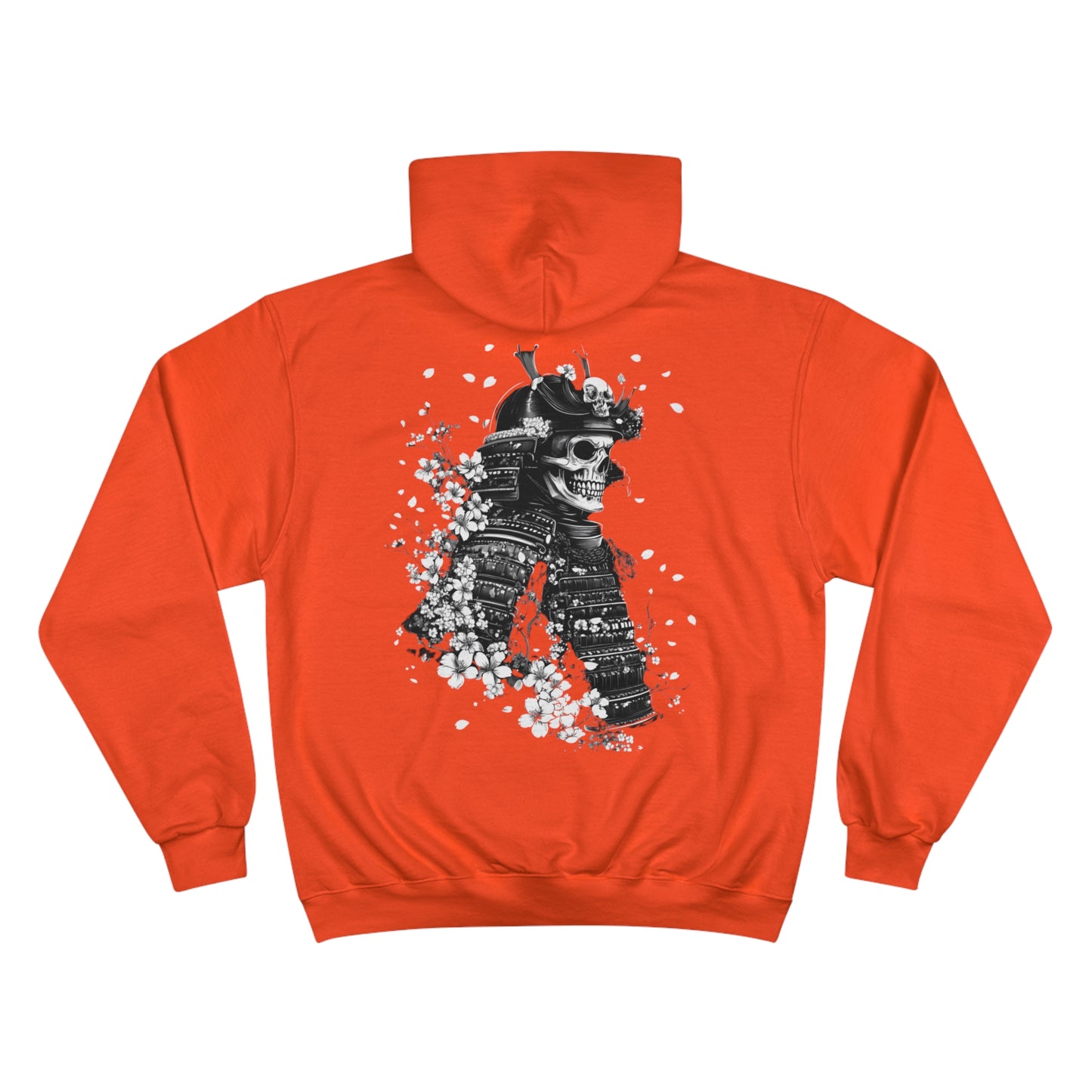 Samurai Skull Champion Hoodie - Japanese Warrior Cherry Blossom Art Sweatshirt in 8 Colors