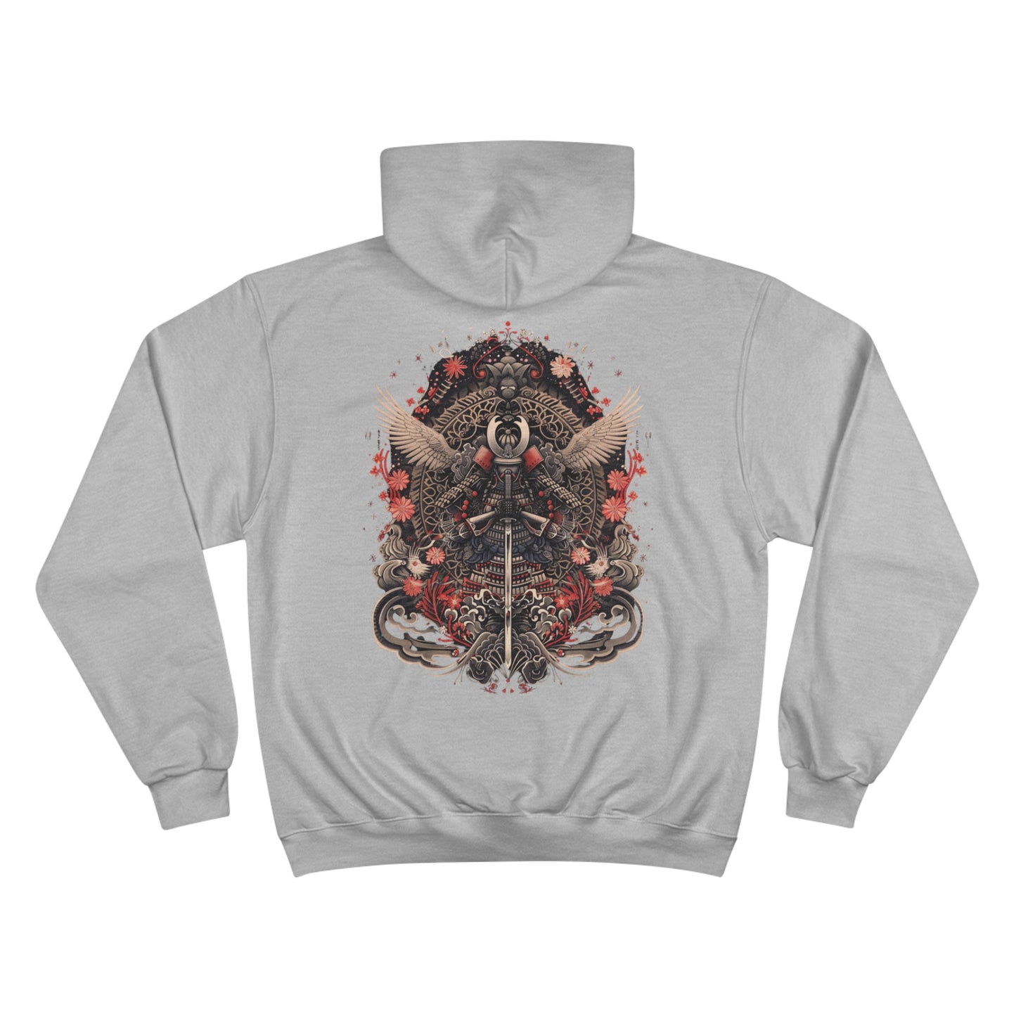 Winged Samurai Armor Hoodie - Japanese Mandala Art Champion Sweatshirt