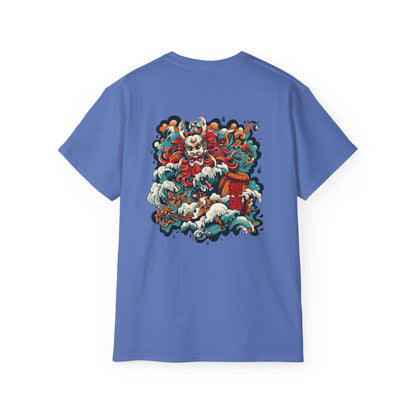 Oni Storm Japanese Demon T-Shirt - Mythical Yokai Back Print Tee