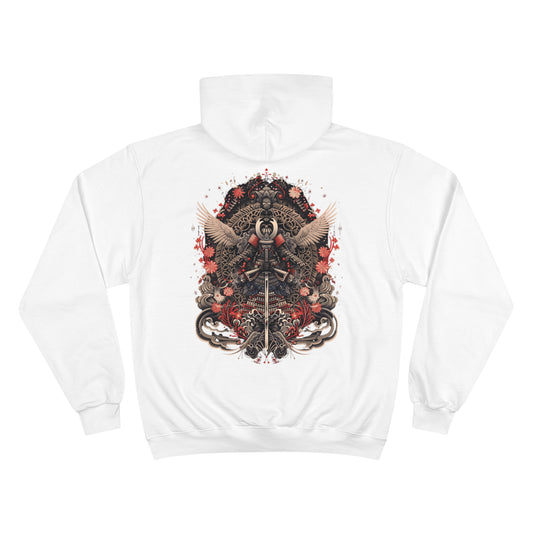 Winged Samurai Armor Hoodie - Japanese Mandala Art Champion Sweatshirt