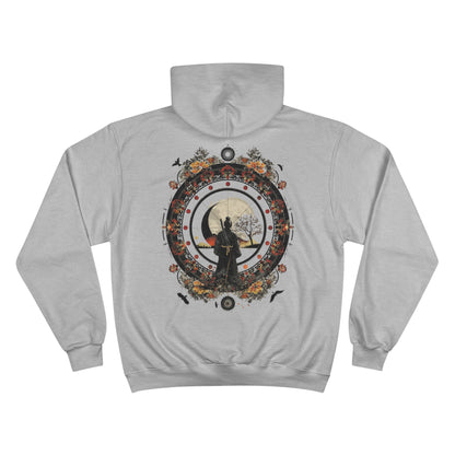 Lone Samurai Moon Hoodie - Japanese Warrior Art Champion Sweatshirt