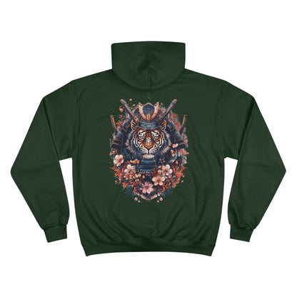 Samurai Tiger Hoodie - Japanese Cherry Blossom Champion Sweatshirt