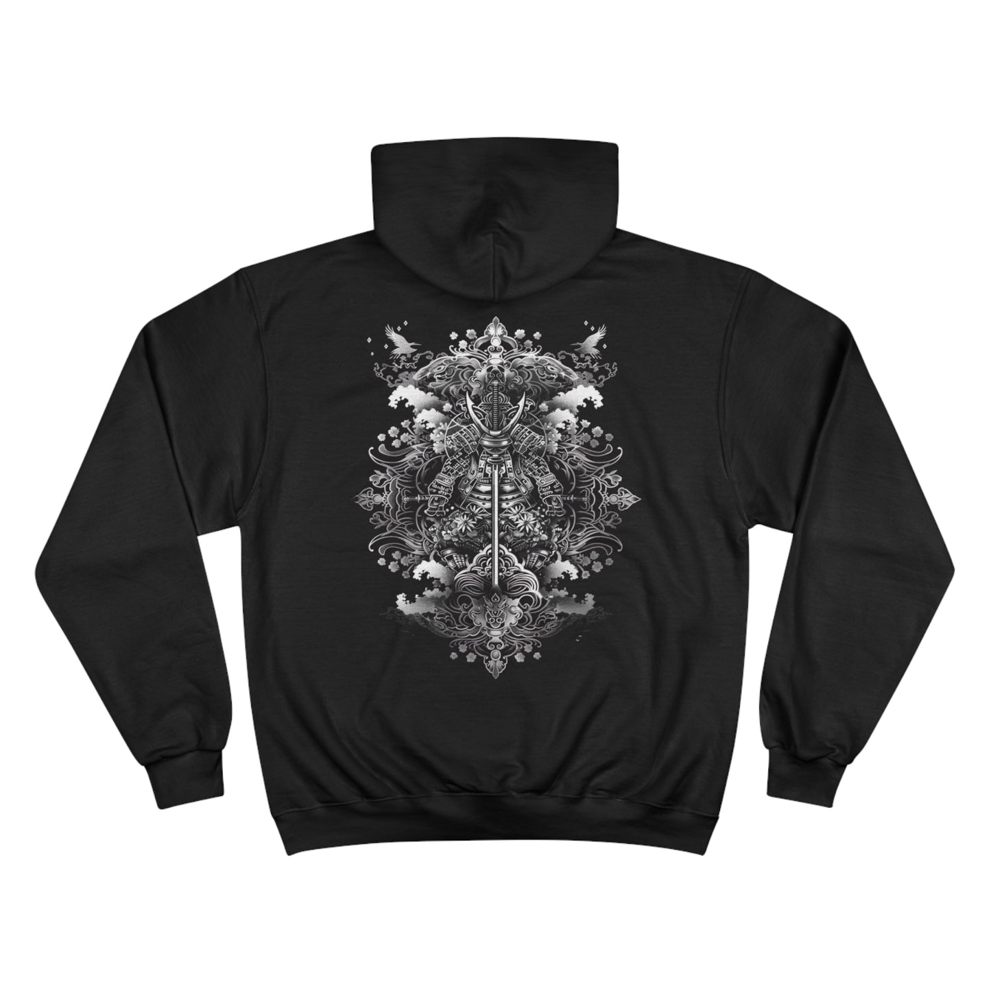 Samurai Armor Hoodie - Japanese Warrior Spirit Champion Sweatshirt Black