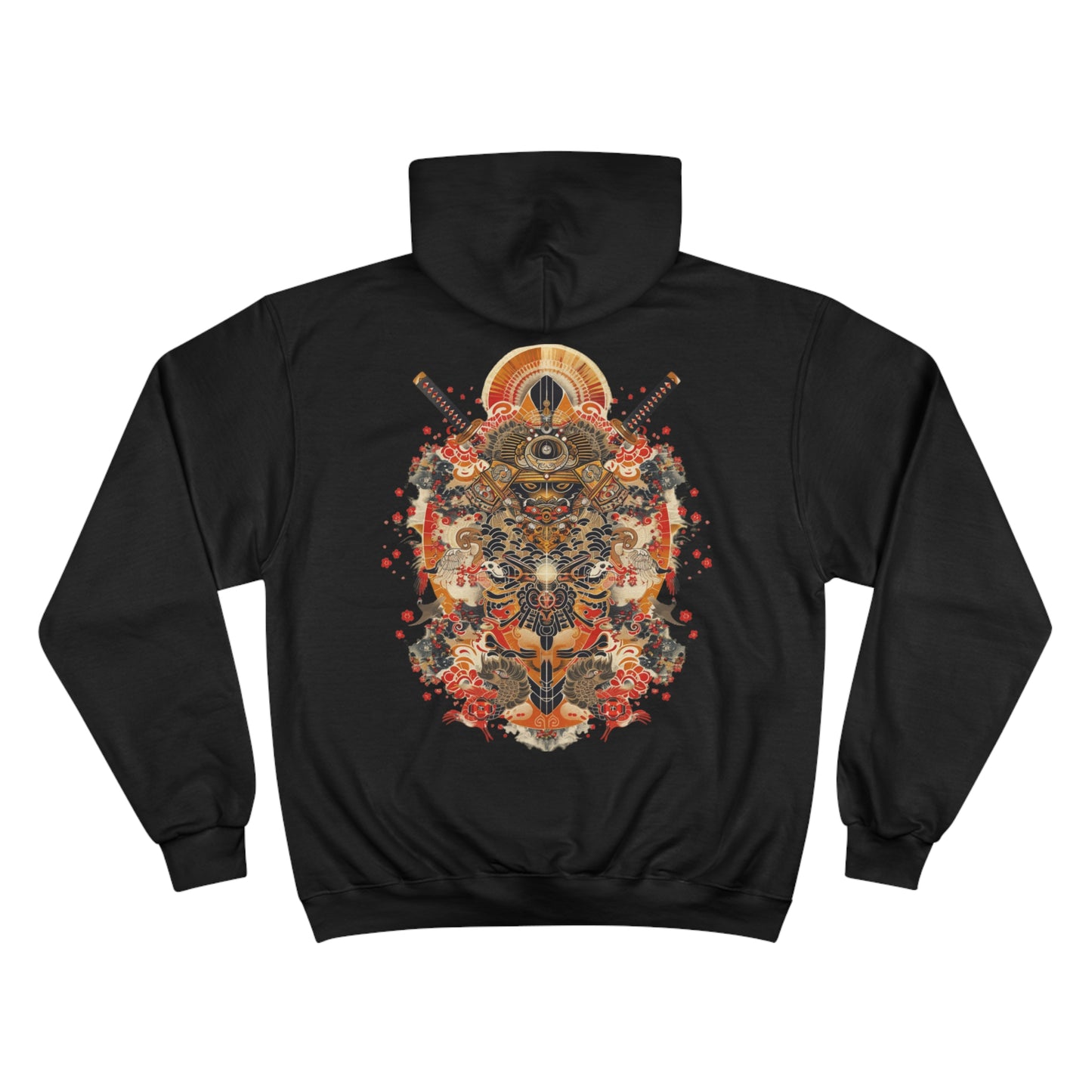 Rising Sun Samurai Hoodie - Japanese Warrior Art Champion Sweatshirt