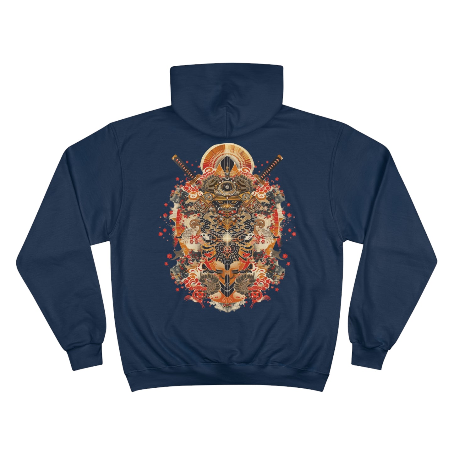 Rising Sun Samurai Hoodie - Japanese Warrior Art Champion Sweatshirt