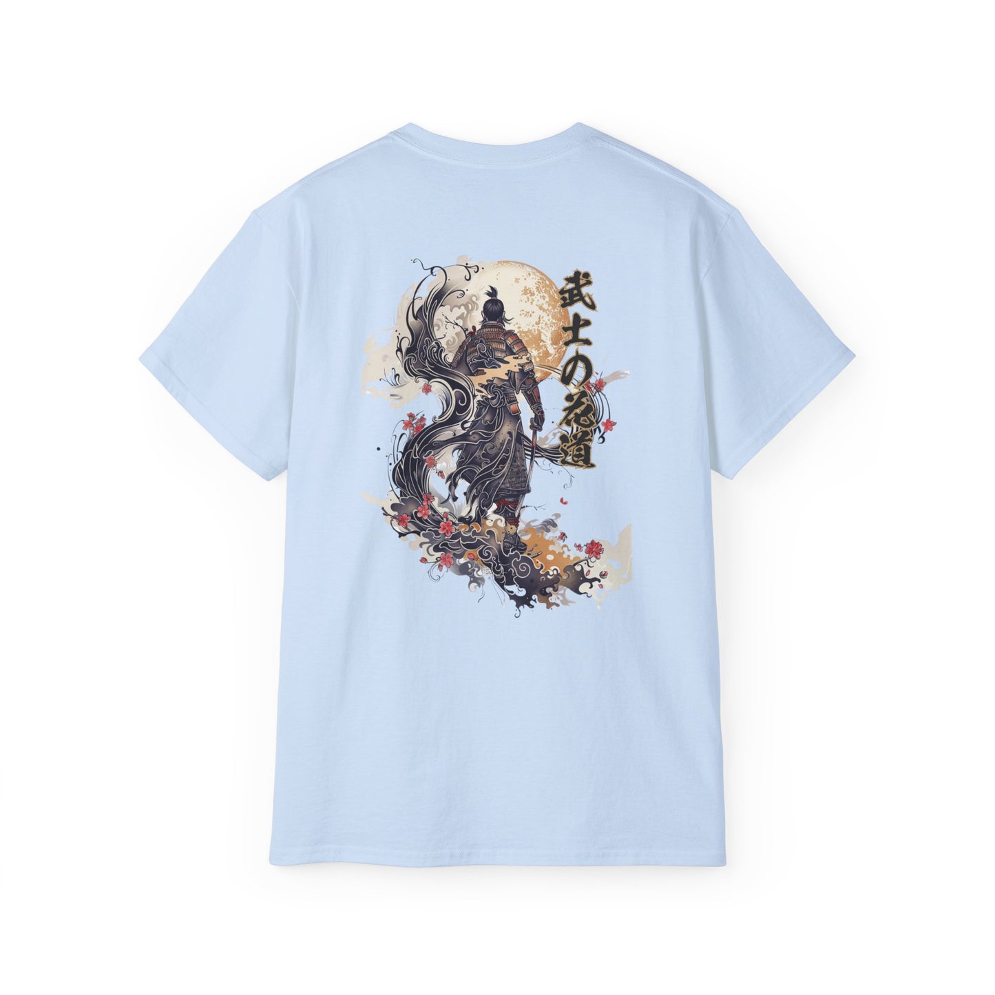 Japanese Samurai Moon Blossom T-Shirt | Warrior Wind Art Graphic Tee