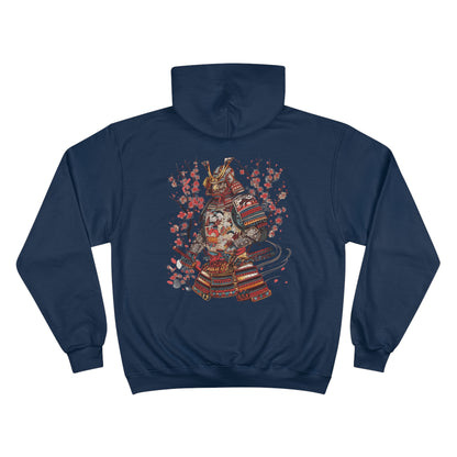 Japanese Samurai Warrior Cherry Blossom Hoodie - Traditional Armor Art Champion Eco Sweatshirt