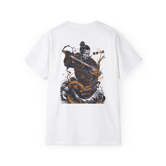 Japanese Samurai Wave T-Shirt | Ocean Warrior Katana Art Graphic Tee