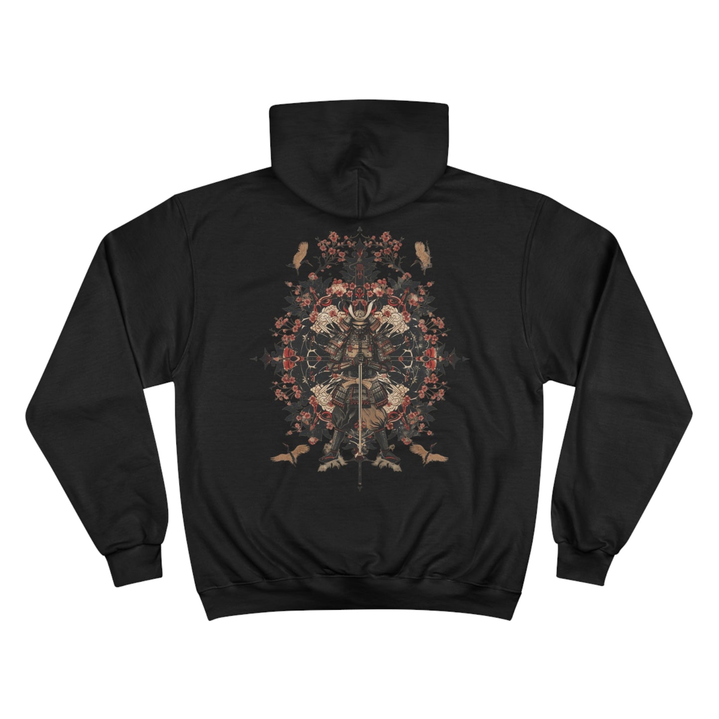 Samurai Guardian Crane Hoodie - Japanese Battle Art Champion Sweatshirt