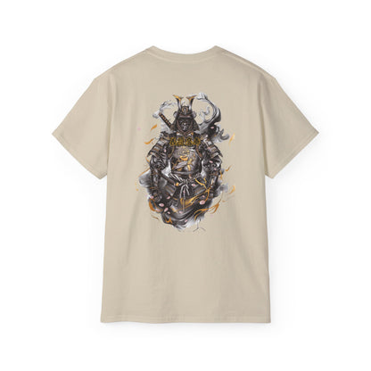 Japanese Samurai Dragon Armor T-Shirt | Traditional Warrior Gold Art Graphic Tee