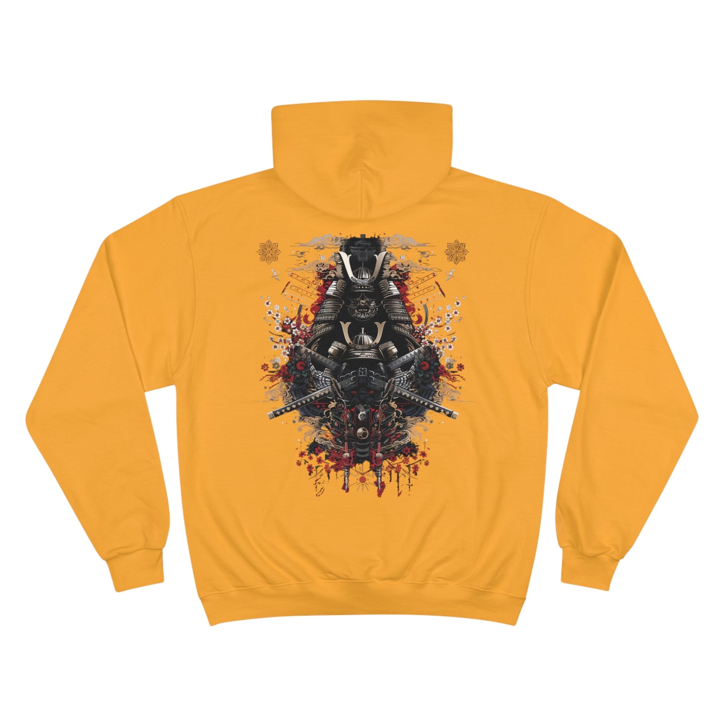 Samurai Armor Cherry Blossom Hoodie - Japanese Warrior Art Champion Sweatshirt