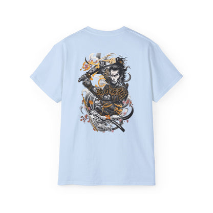 Japanese Samurai Waves T-Shirt | Katana Warrior Cherry Blossom Art Graphic Tee