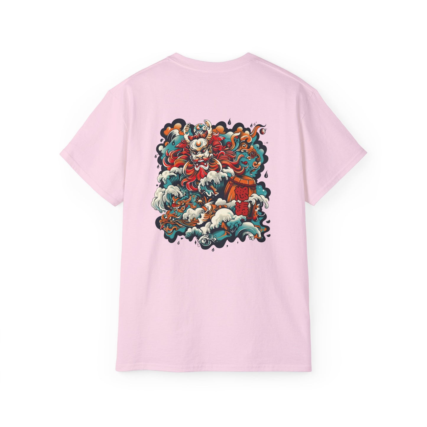 Oni Storm Japanese Demon T-Shirt - Mythical Yokai Back Print Tee