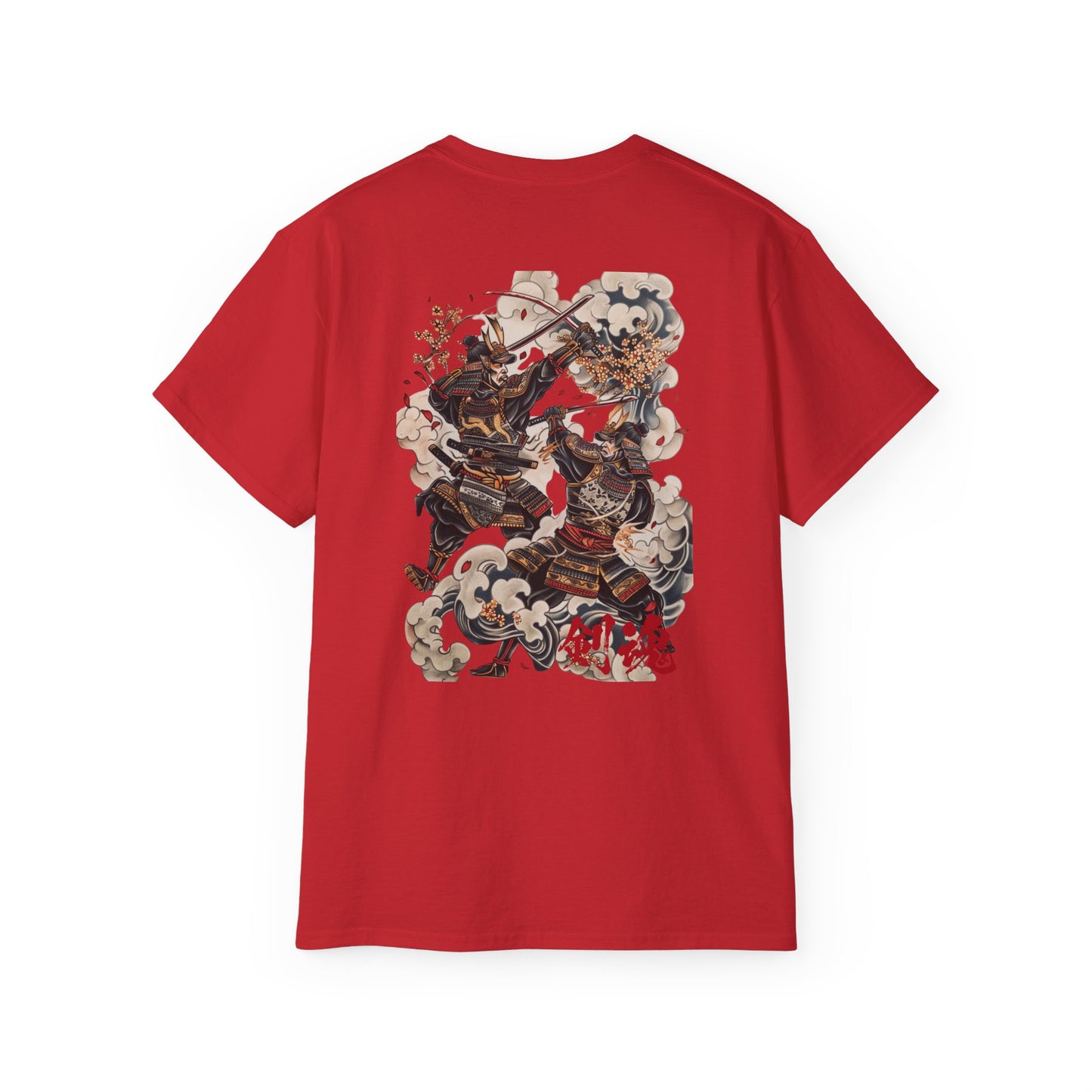 Japanese Samurai Duel T-Shirt | Traditional Warrior Battle Art Graphic Tee