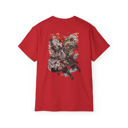 Japanese Samurai Duel T-Shirt | Katana Battle Art Graphic Tee