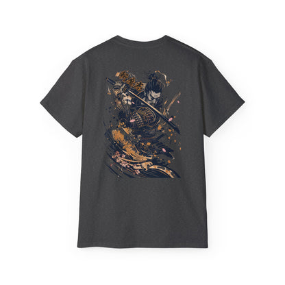 Japanese Samurai Wave T-Shirt | Ocean Warrior Katana Art Graphic Tee