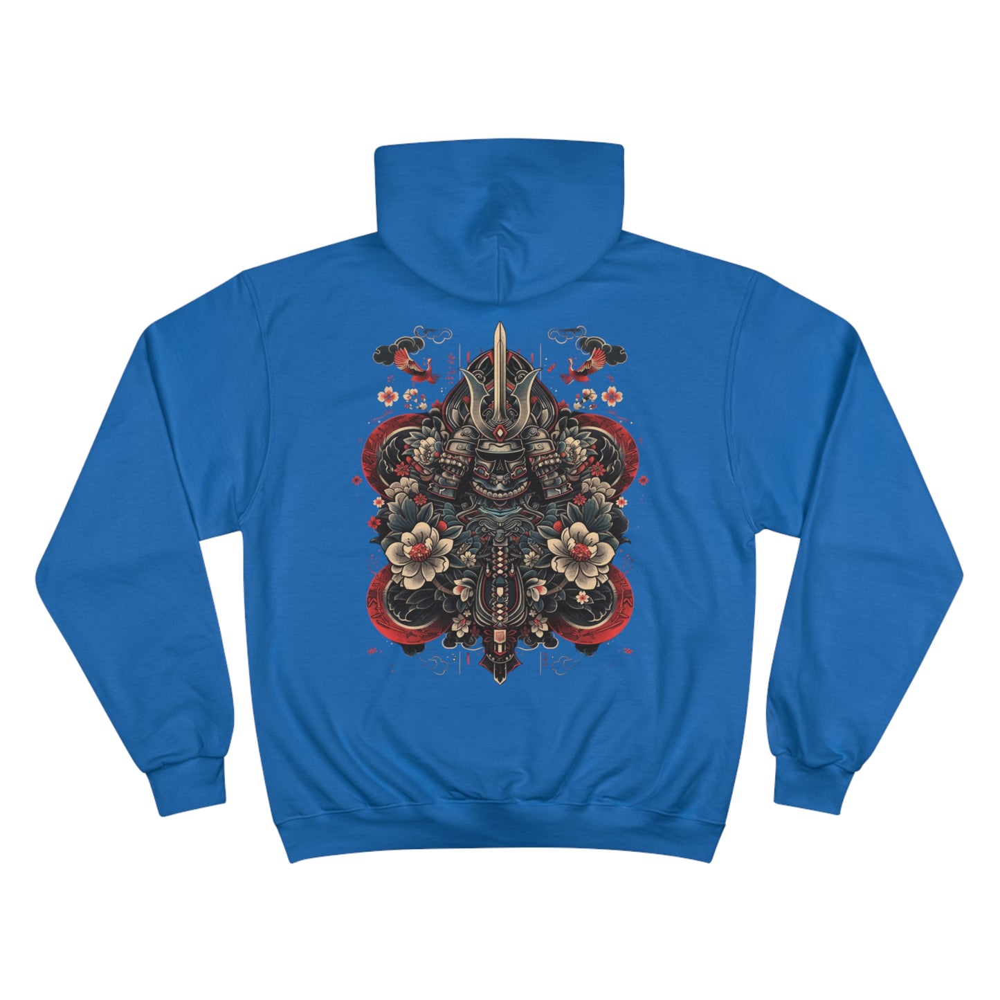 Traditional Japanese Samurai Tattoo Hoodie - Warrior Art Champion Sweatshirt