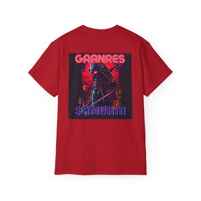 GRANRES Cyberpunk Samurai Neon T-Shirt – Futuristic Samurai Design