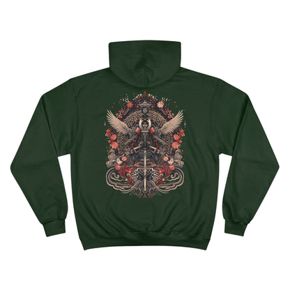 Winged Samurai Armor Hoodie - Japanese Mandala Art Champion Sweatshirt