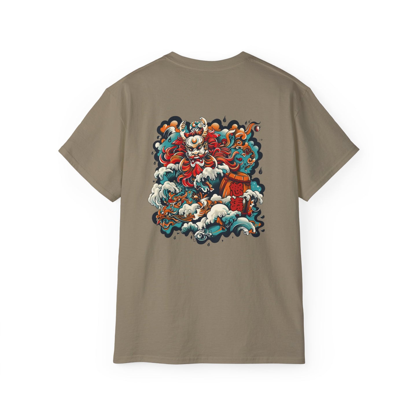 Oni Storm Japanese Demon T-Shirt - Mythical Yokai Back Print Tee