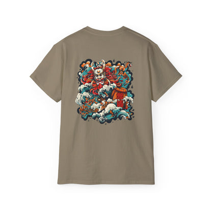 Oni Storm Japanese Demon T-Shirt - Mythical Yokai Back Print Tee