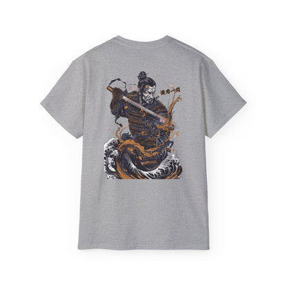 Japanese Samurai Wave T-Shirt | Ocean Warrior Katana Art Graphic Tee