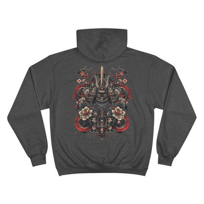 Traditional Japanese Samurai Tattoo Hoodie - Warrior Art Champion Sweatshirt