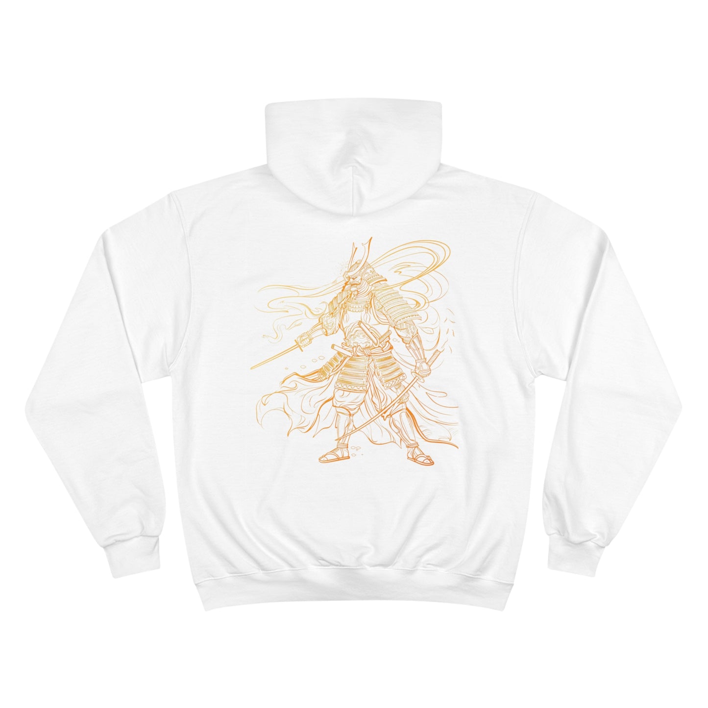 Dynamic Samurai Warrior - Japanese Art Gold Edition Champion Eco Hoodie in White