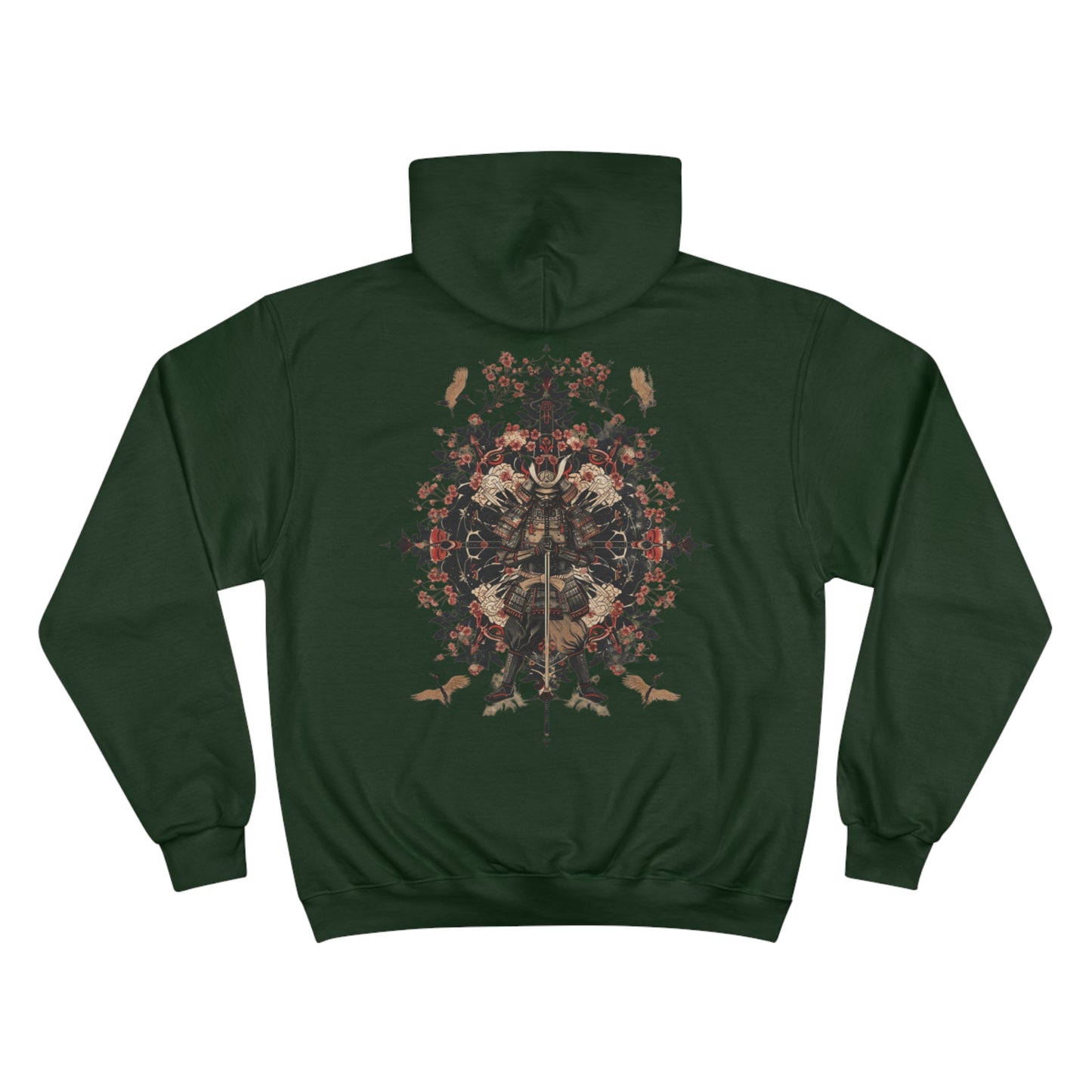 Samurai Guardian Crane Hoodie - Japanese Battle Art Champion Sweatshirt