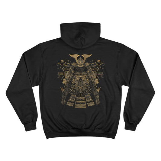 Noble Samurai Armor - Japanese Warrior Gold Foil Art Champion Eco Hoodie in Black