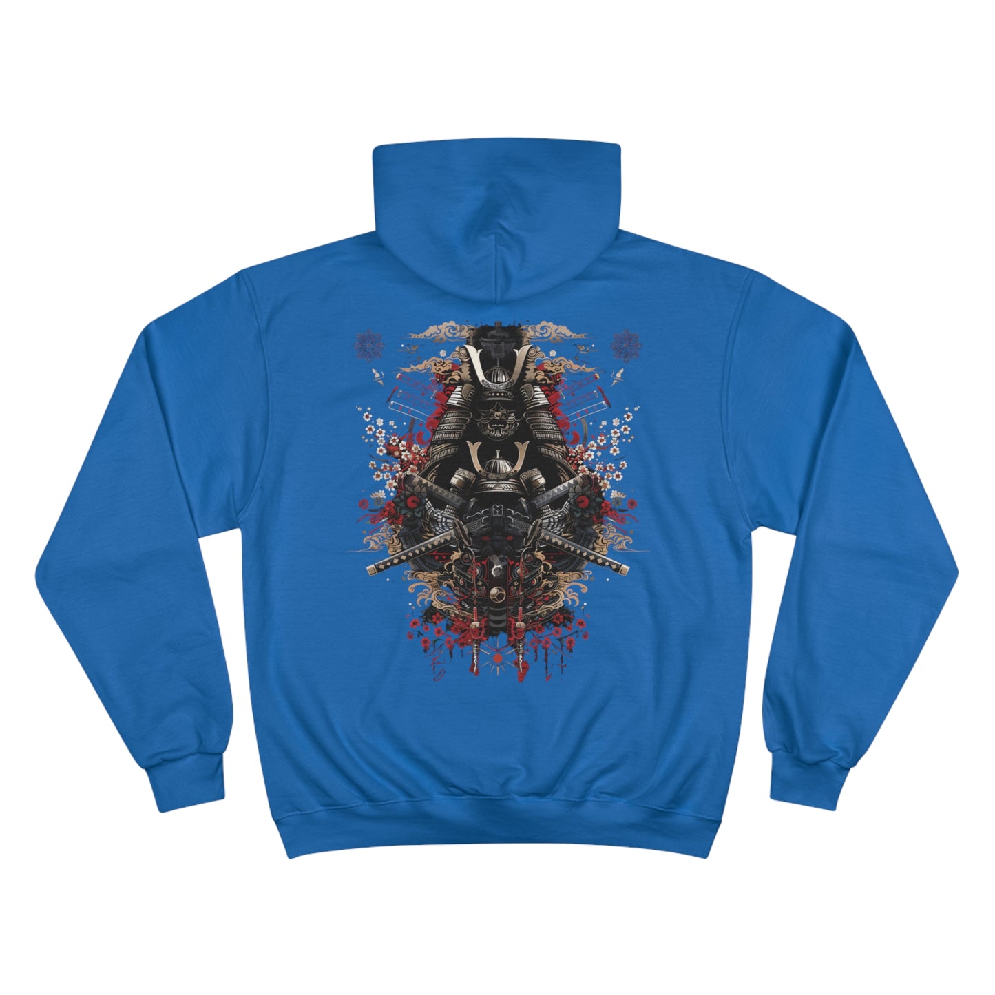 Samurai Armor Cherry Blossom Hoodie - Japanese Warrior Art Champion Sweatshirt