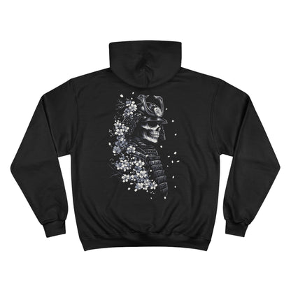 Japanese Cherry Blossom Skull Champion Hoodie - Limited Edition Sakura Gothic Art Sweatshirt