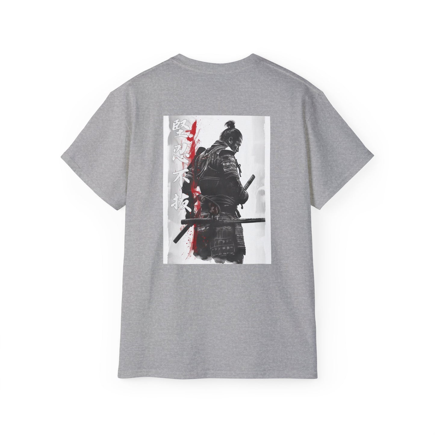 Shadow Warrior Japanese Samurai T-Shirt - Monochrome Swordsman Back Print Tee