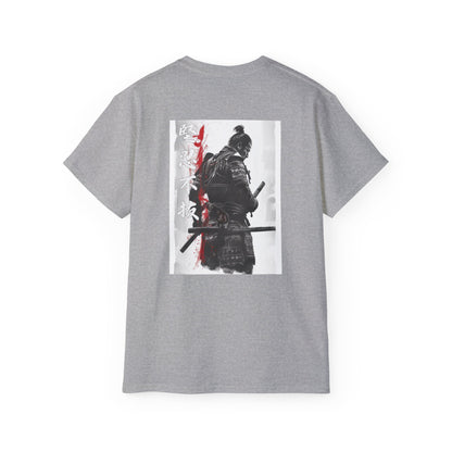 Shadow Warrior Japanese Samurai T-Shirt - Monochrome Swordsman Back Print Tee