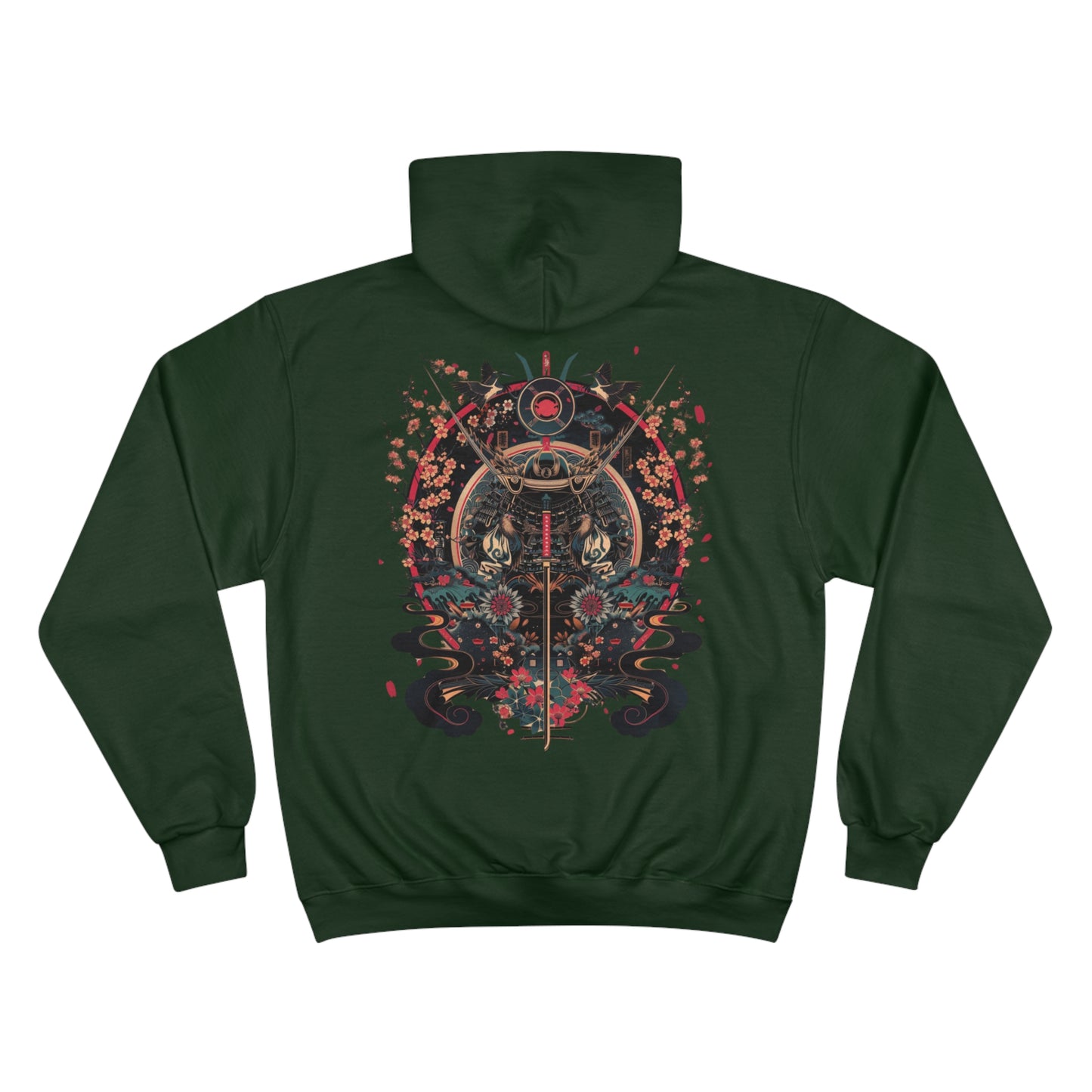 Katana Samurai Art Hoodie - Japanese Crane Champion Sweatshirt