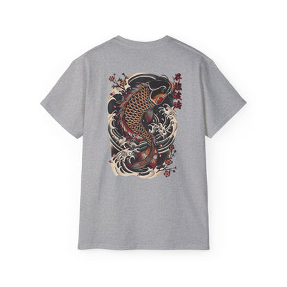 Japanese Koi Fish Wave T-Shirt | Traditional Irezumi Carp Art Graphic Tee