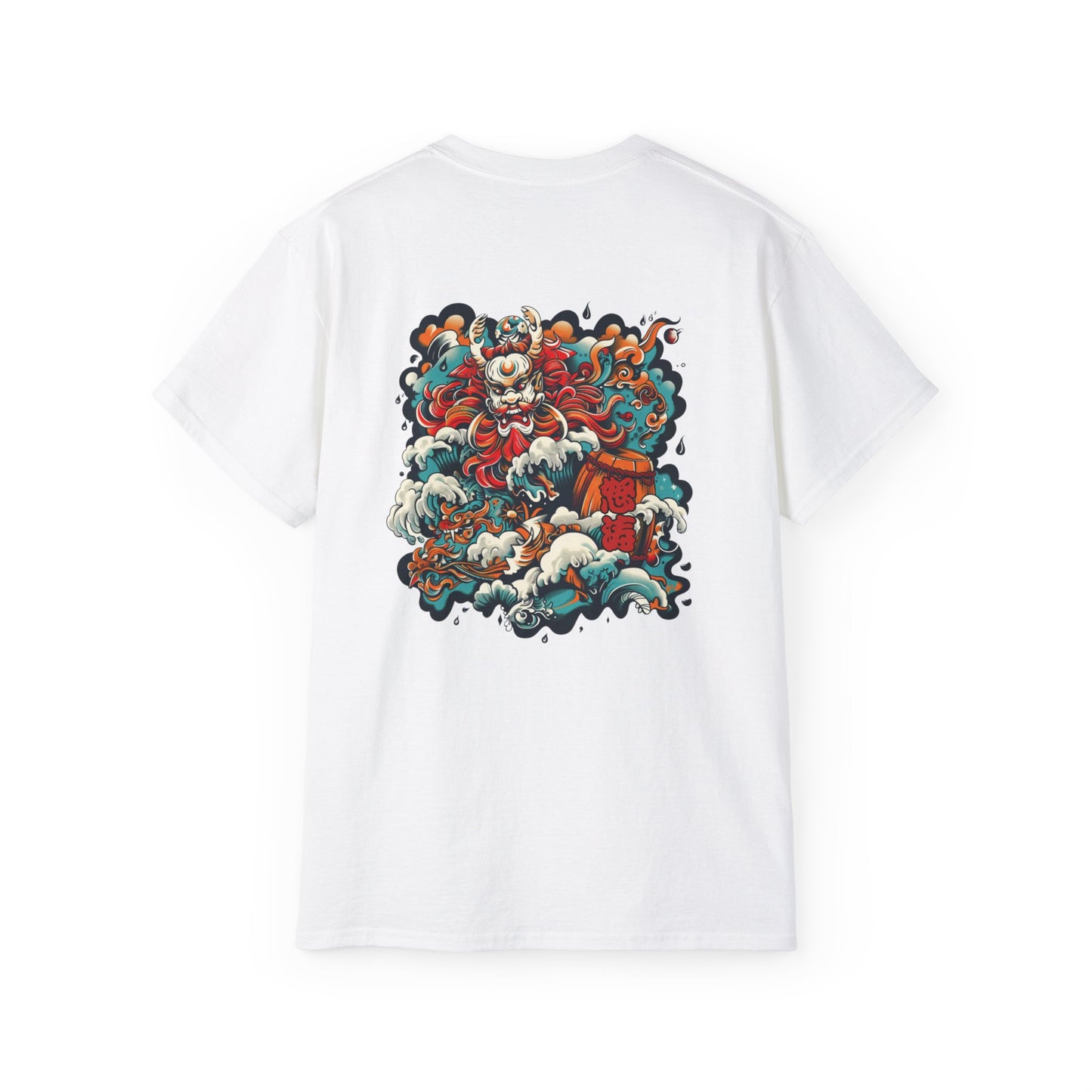 Oni Storm Japanese Demon T-Shirt - Mythical Yokai Back Print Tee