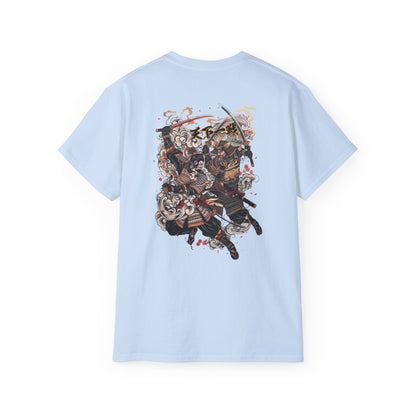 Japanese Samurai Duel T-Shirt | Katana Battle Art Graphic Tee