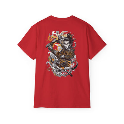 Japanese Samurai Waves T-Shirt | Katana Warrior Cherry Blossom Art Graphic Tee