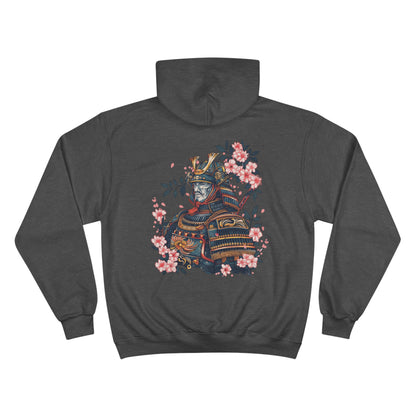 Noble Samurai Portrait Champion Eco Hoodie - Japanese Warrior Cherry Blossom Art Streetwear