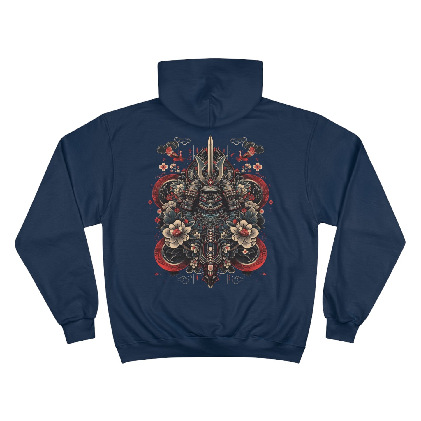 Traditional Japanese Samurai Tattoo Hoodie - Warrior Art Champion Sweatshirt