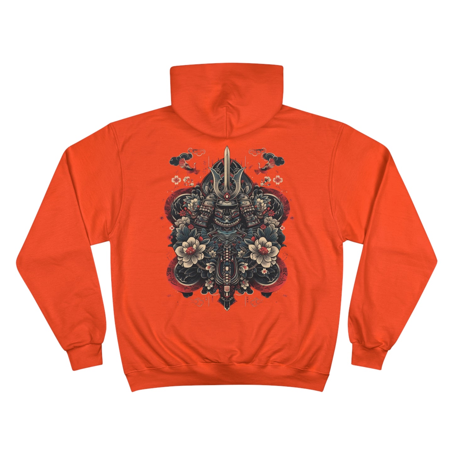 Traditional Japanese Samurai Tattoo Hoodie - Warrior Art Champion Sweatshirt