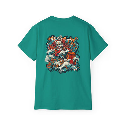 Oni Storm Japanese Demon T-Shirt - Mythical Yokai Back Print Tee