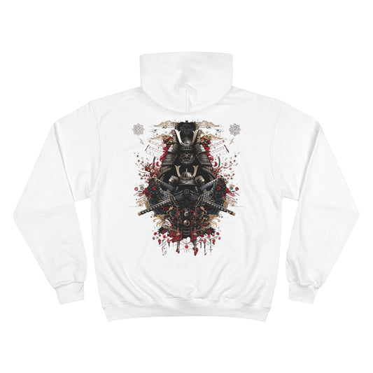 Samurai Armor Cherry Blossom Hoodie - Japanese Warrior Art Champion Sweatshirt